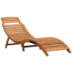 Charles Bentley Wooden Curved Folding Sun Lounger